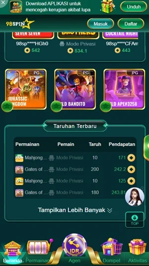 Tangkapan layar 98 Spin 