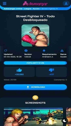 Tangkapan layar Adescargar.online