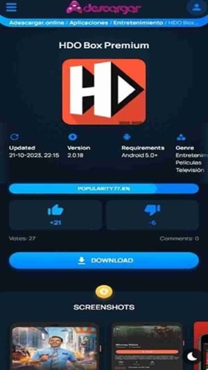 Tangkapan layar Adescargar.online