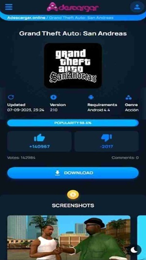 Tangkapan layar Adescargar.online