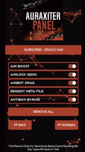 Tangkapan layar Auraxiter Panel