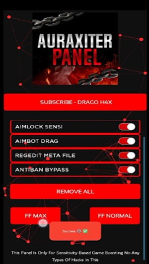 Tangkapan layar Auraxiter Panel