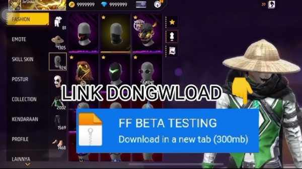 Tangkapan layar FF Beta Testing Modfyp