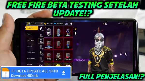 Tangkapan layar FF Beta Testing Modjoy