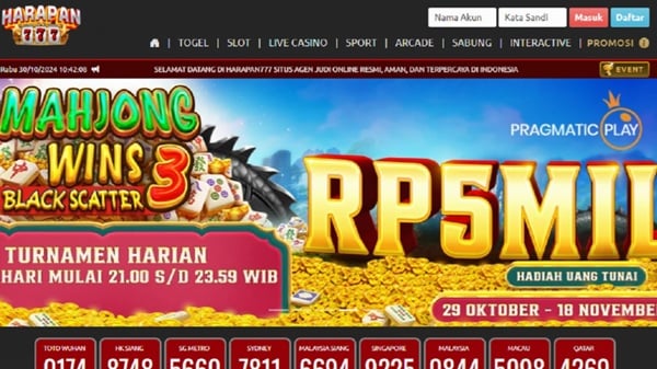 Tangkapan layar HARAPAN777