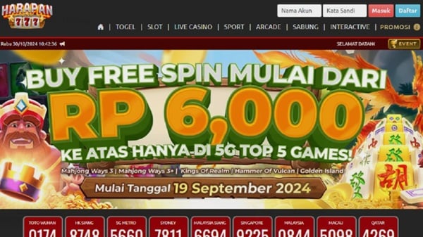 Tangkapan layar HARAPAN777