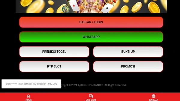 Tangkapan layar Hondatoto