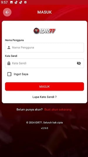 Tangkapan layar IDR77