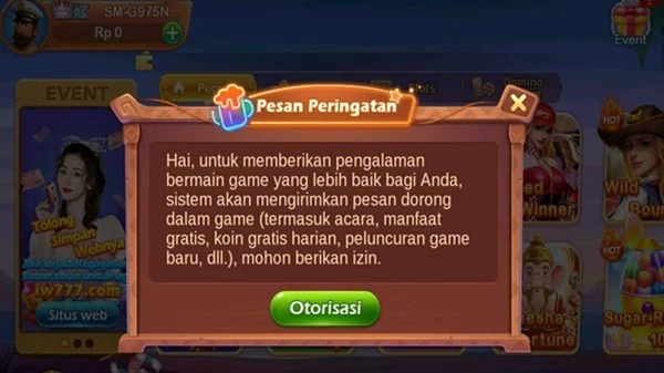 Tangkapan layar IW777 