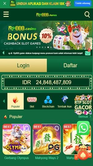 Tangkapan layar Rp888