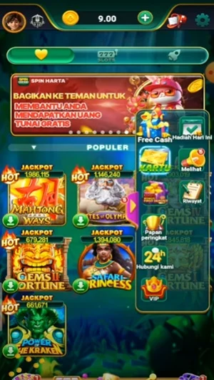 Tangkapan layar Spin Harta